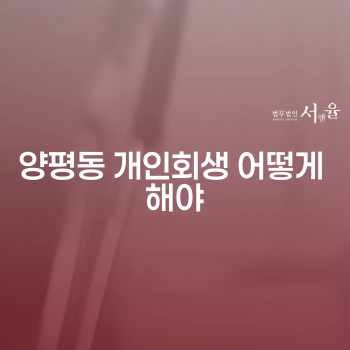 양평동 개인회생 어떻게 해야