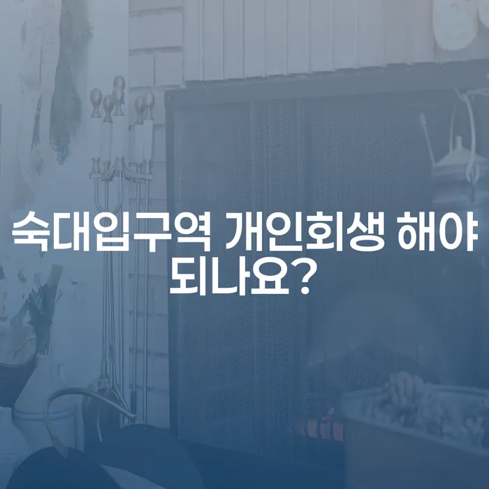 숙대입구역 개인회생 해야되나요?